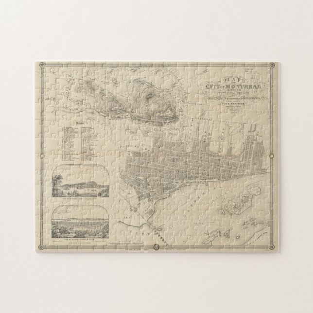 Puzzle Carte vintage de Montréal (1859) (Horizontal)