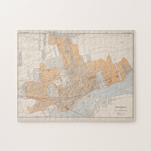 Puzzle Carte vintage de Montréal Canada (1915) (Horizontal)
