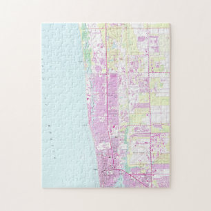 Puzzle Carte vintage de Naples la Floride (1958)