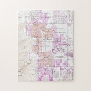 Puzzle Carte vintage de Palm Springs la Californie (1957)