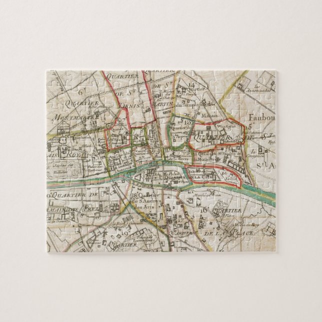 Puzzle Carte vintage de Paris (1678) (Horizontal)