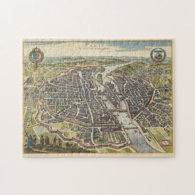 Puzzle Carte vintage de Paris France (1655) (Horizontal)