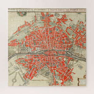 Puzzle Carte Vintage de Paris France (1721-1774)