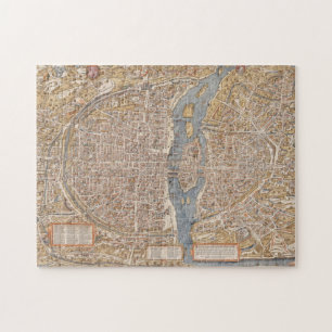 Puzzle Carte Vintage de Paris France Canvas Imprimer
