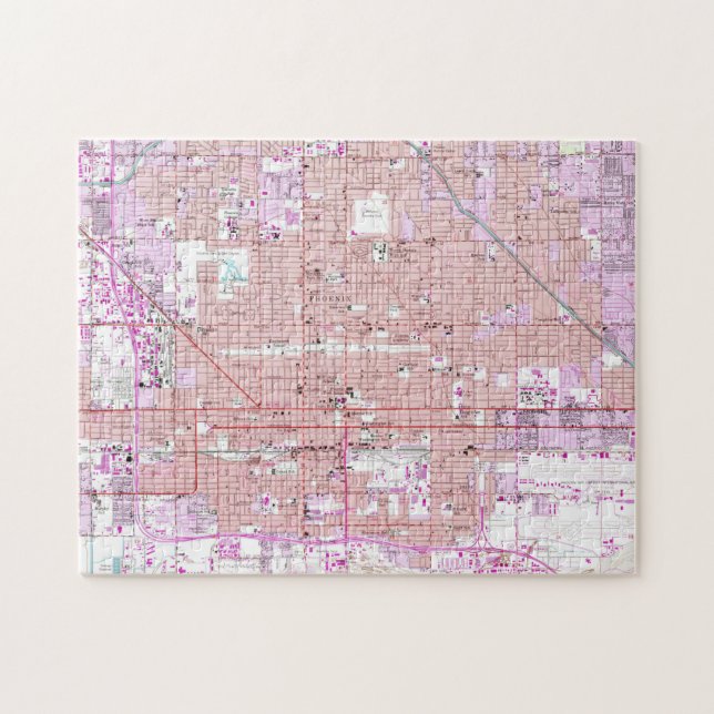 Puzzle Carte vintage de Phoenix Arizona (1952) 2 (Horizontal)