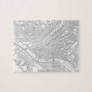 Puzzle Carte vintage de Pittsburgh (1885)
