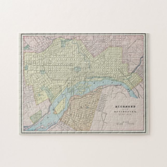 Puzzle Carte vintage de Richmond VA (1901) (Horizontal)