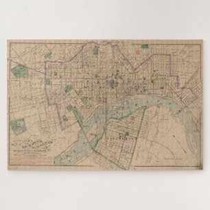 Puzzle Carte vintage de Richmond Virginia (1876)