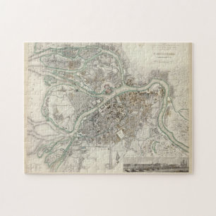 Puzzle Carte Vintage de Saint-Pétersbourg Russie (1834)