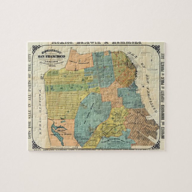 Puzzle Carte vintage de San Francisco (1890) (Horizontal)