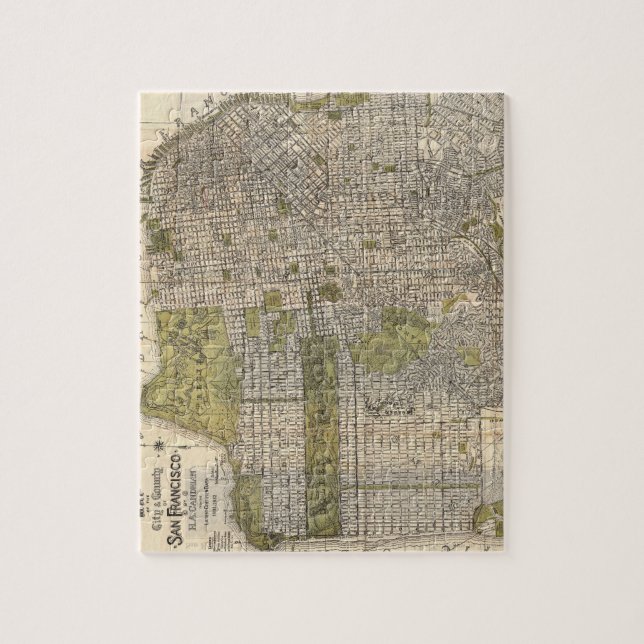 Puzzle Carte vintage de San Francisco (1932) (Vertical)