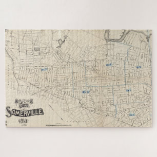 Puzzle Carte vintage de Somerville MA (1910)