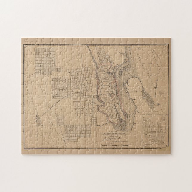 Puzzle Carte vintage de St Augustine FL (1888) (Horizontal)