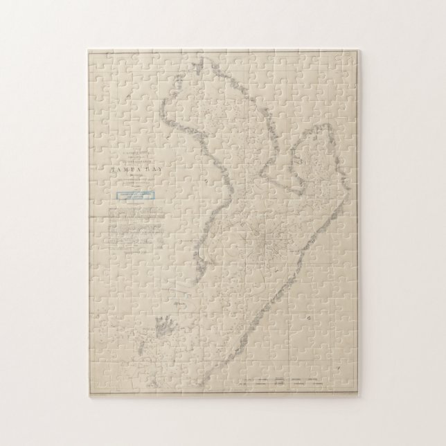 Puzzle Carte vintage de Tampa Bay FL (1855) (Vertical)