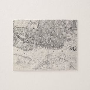 Puzzle Carte vintage de Varsovie Pologne (1836)