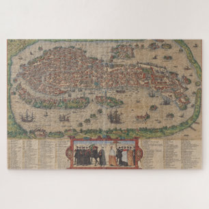 Puzzle Carte vintage de Venise Italie (1572)