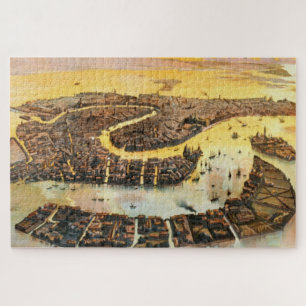 Puzzle Carte vintage de Venise Italie (1891)
