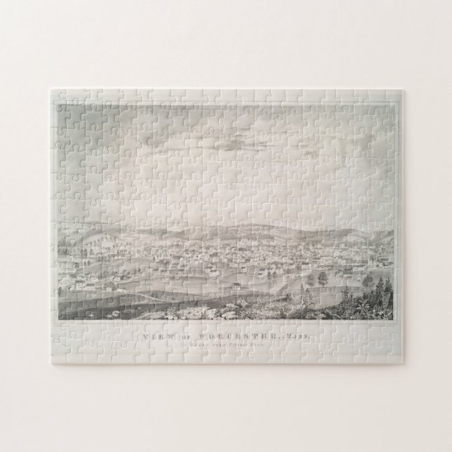 Puzzle Carte vintage de Worcester MA (1837) (Horizontal)