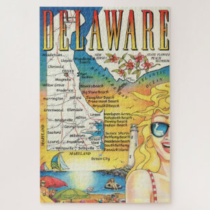 Puzzle Carte vintage Delaware 20x30
