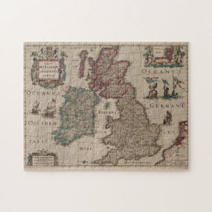 Puzzle Carte vintage des îles britanniques (1617)
