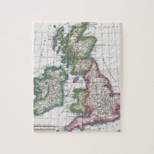 Puzzle Carte vintage des îles britanniques (1780)