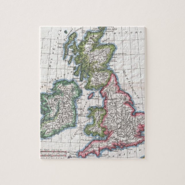 Puzzle Carte vintage des îles britanniques (1780) (Vertical)