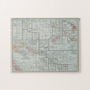 Puzzle Carte vintage des îles du Pacifique (1901)