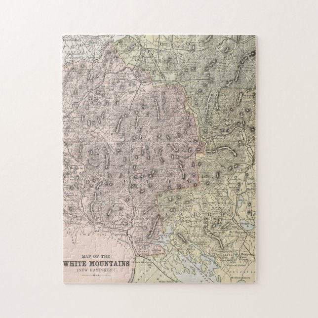 Puzzle Carte vintage des Montagnes Blanches (1901) (Vertical)
