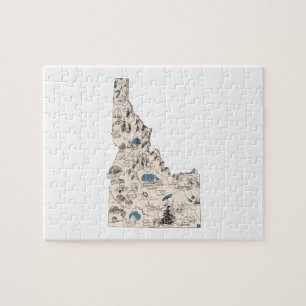 Puzzle Carte vintage d'image de l'Idaho