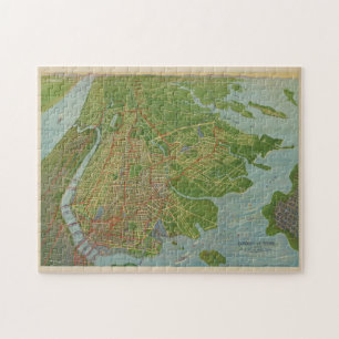 Puzzle Carte vintage du Bronx NY (1921)