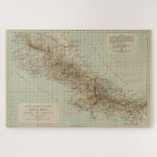 Puzzle Carte vintage du Costa Rica (1896)