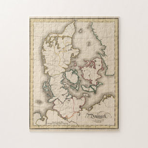 Puzzle Carte vintage du Danemark (1815)