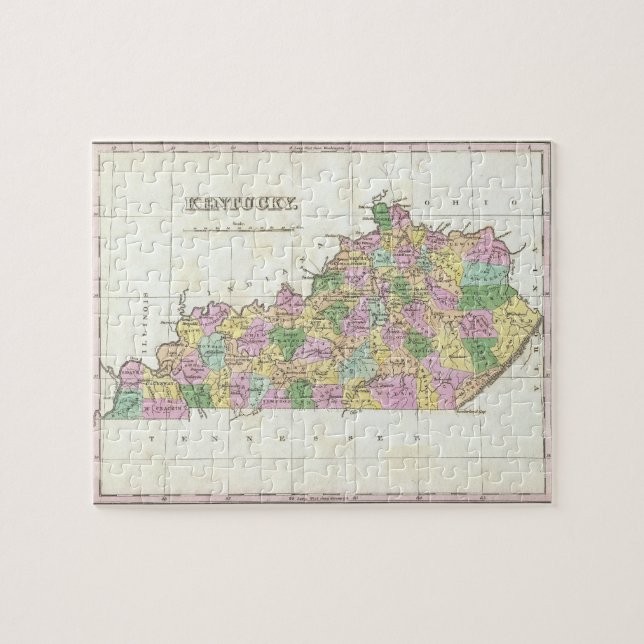 Puzzle Carte vintage du Kentucky (1827) (Horizontal)
