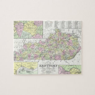 Puzzle Carte vintage du Kentucky (1850)