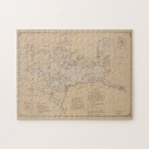 Puzzle Carte Vintage du lac Winnipesaukee (1907)