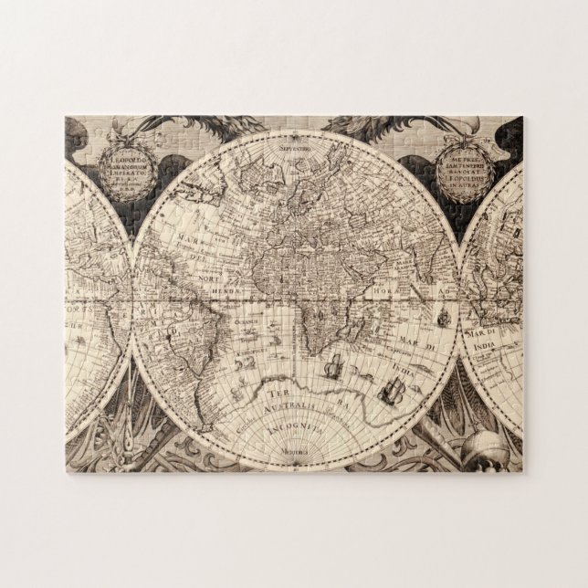 Puzzle Carte vintage du monde (Horizontal)