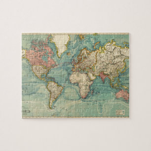 Puzzle Carte vintage du monde