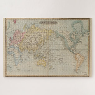 Puzzle Carte vintage du monde (1823)