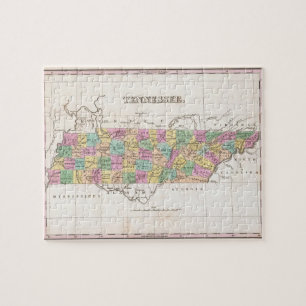 Puzzle Carte vintage du Tennessee (1827)