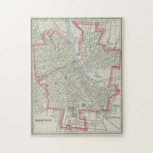 Puzzle Carte Vintage du TN de Nashville (1901)