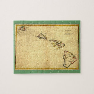 Puzzle Carte Vintage Hawaï 1837 - Îles Hawaï