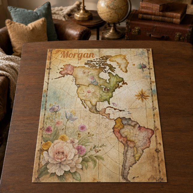 Puzzle Carte vintage personnalisée (Créateur téléchargé)