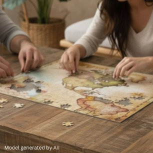 Puzzle Carte vintage personnalisée