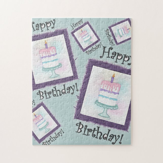 Puzzle Cartes d'anniversaire du gâteau (Vertical)