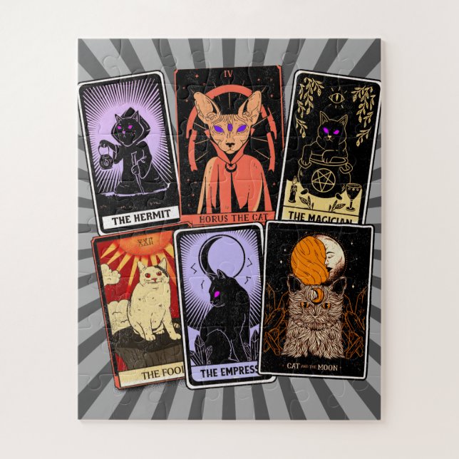 Puzzle Cartes de Tarot de Chat—Empress d'Halloween. Hermi (Vertical)