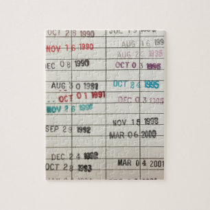 Puzzle Cartes vintages d'échéance de bibliothèque