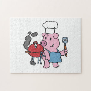 Puzzle Cartographie de cochon en barbecue  choisir la cou