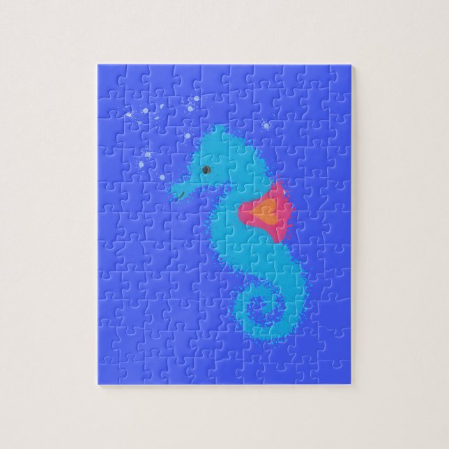 Puzzle Carton bleu Seahorse (Vertical)