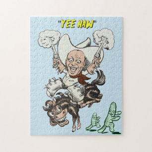 Puzzle Cartoon cowboy tir pistolets équitation art