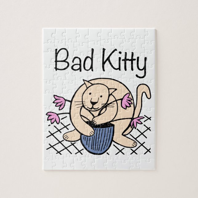 Puzzle Cartoon de chat coquin (Vertical)